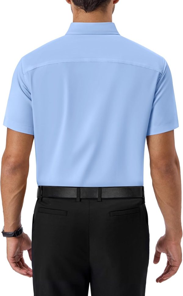 Alimens & Gentle Mens Short Sleeve Dress Shirts Regular Fit Stretch Wrinkle-Resistant Button Down Shirts - Image 8