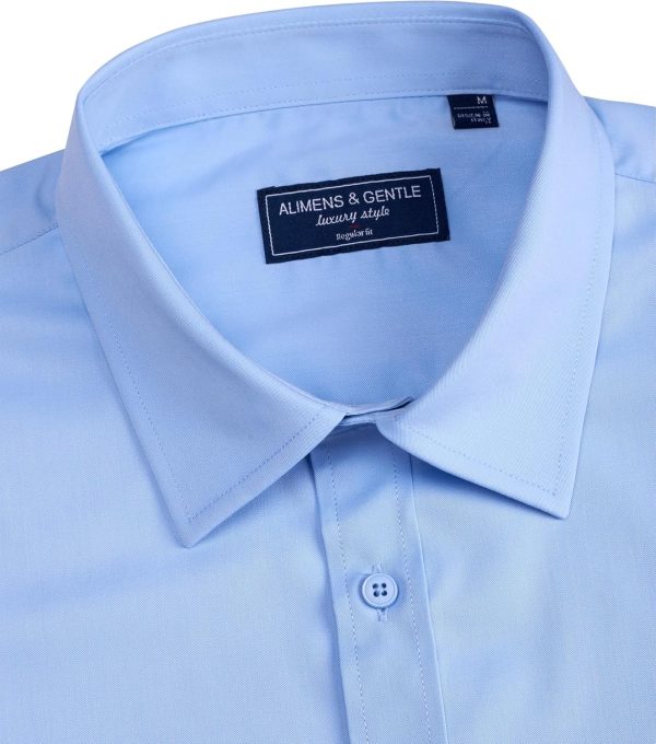 Alimens & Gentle Mens Short Sleeve Dress Shirts Regular Fit Stretch Wrinkle-Resistant Button Down Shirts - Image 10