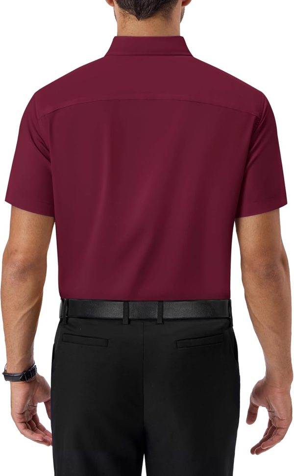 Alimens & Gentle Mens Short Sleeve Dress Shirts Regular Fit Stretch Wrinkle-Resistant Button Down Shirts - Image 14