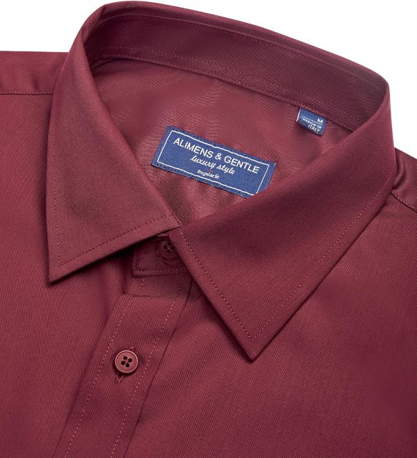 Alimens & Gentle Mens Short Sleeve Dress Shirts Regular Fit Stretch Wrinkle-Resistant Button Down Shirts - Image 16