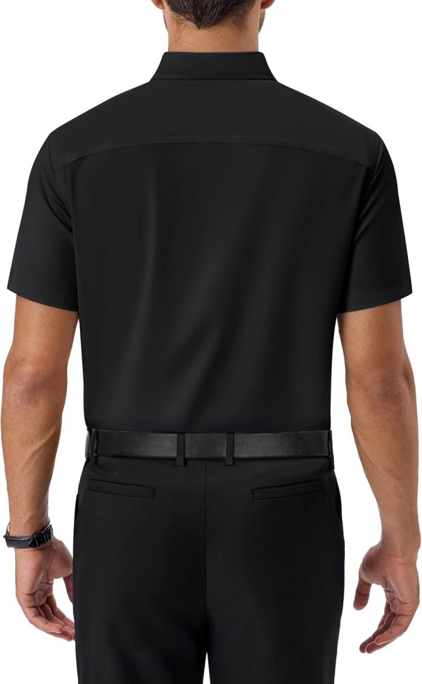 Alimens & Gentle Mens Short Sleeve Dress Shirts Regular Fit Stretch Wrinkle-Resistant Button Down Shirts - Image 20