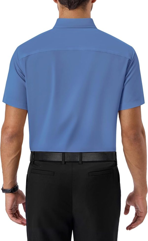 Alimens & Gentle Mens Short Sleeve Dress Shirts Regular Fit Stretch Wrinkle-Resistant Button Down Shirts - Image 26
