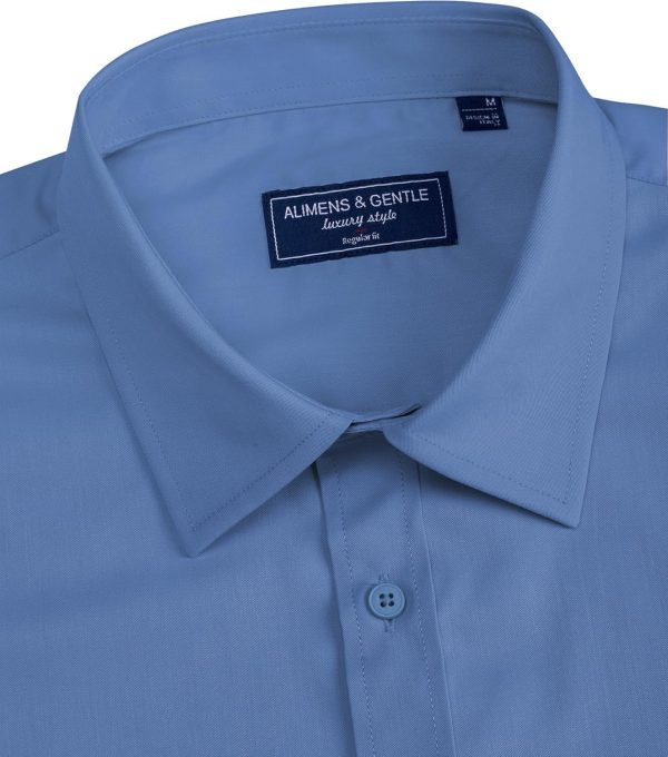 Alimens & Gentle Mens Short Sleeve Dress Shirts Regular Fit Stretch Wrinkle-Resistant Button Down Shirts - Image 28
