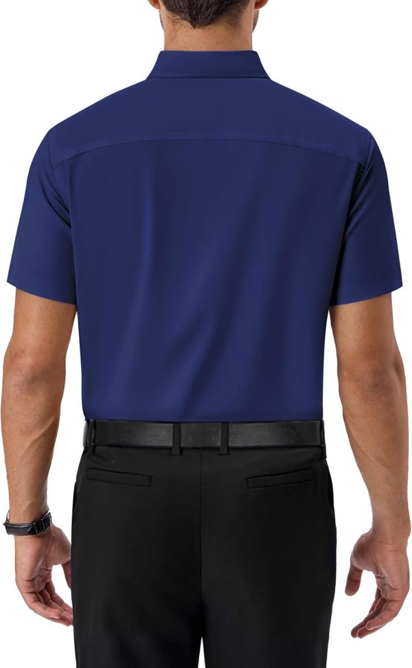 Alimens & Gentle Mens Short Sleeve Dress Shirts Regular Fit Stretch Wrinkle-Resistant Button Down Shirts - Image 32