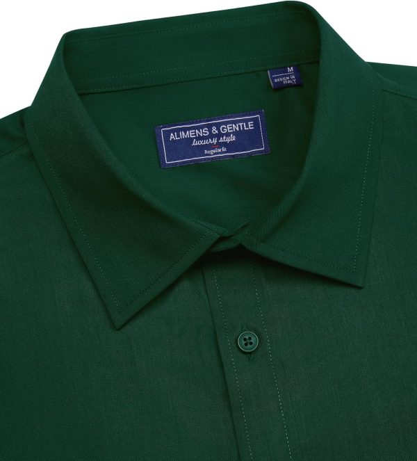 Alimens & Gentle Mens Short Sleeve Dress Shirts Regular Fit Stretch Wrinkle-Resistant Button Down Shirts - Image 40