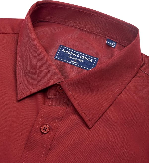 Alimens & Gentle Mens Short Sleeve Dress Shirts Regular Fit Stretch Wrinkle-Resistant Button Down Shirts - Image 52