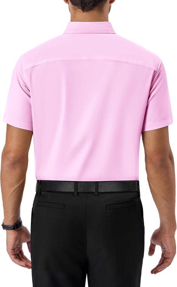Alimens & Gentle Mens Short Sleeve Dress Shirts Regular Fit Stretch Wrinkle-Resistant Button Down Shirts - Image 56