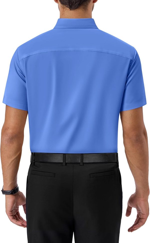 Alimens & Gentle Mens Short Sleeve Dress Shirts Regular Fit Stretch Wrinkle-Resistant Button Down Shirts - Image 62