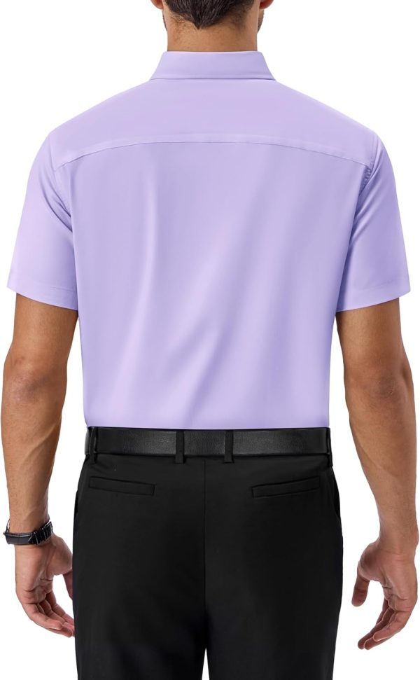 Alimens & Gentle Mens Short Sleeve Dress Shirts Regular Fit Stretch Wrinkle-Resistant Button Down Shirts - Image 74
