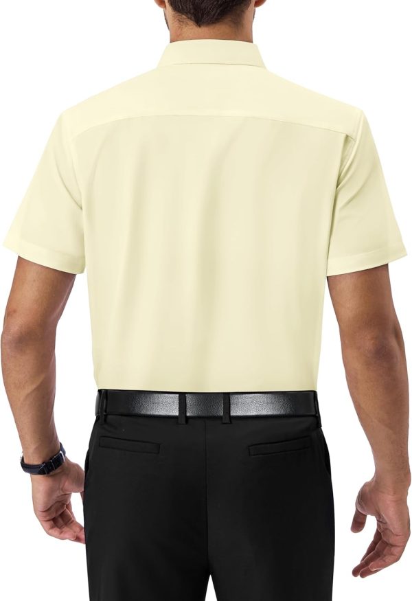 Alimens & Gentle Mens Short Sleeve Dress Shirts Regular Fit Stretch Wrinkle-Resistant Button Down Shirts - Image 80
