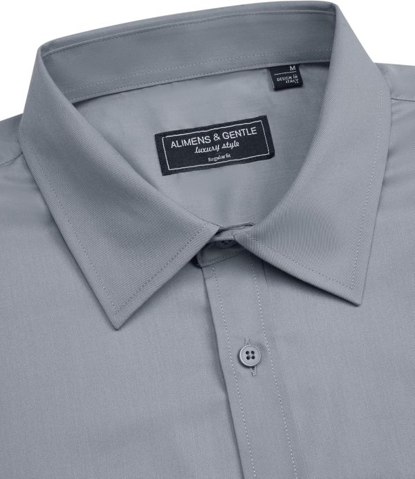 Alimens & Gentle Mens Short Sleeve Dress Shirts Regular Fit Stretch Wrinkle-Resistant Button Down Shirts - Image 88