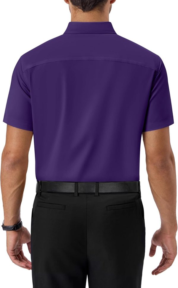 Alimens & Gentle Mens Short Sleeve Dress Shirts Regular Fit Stretch Wrinkle-Resistant Button Down Shirts - Image 92