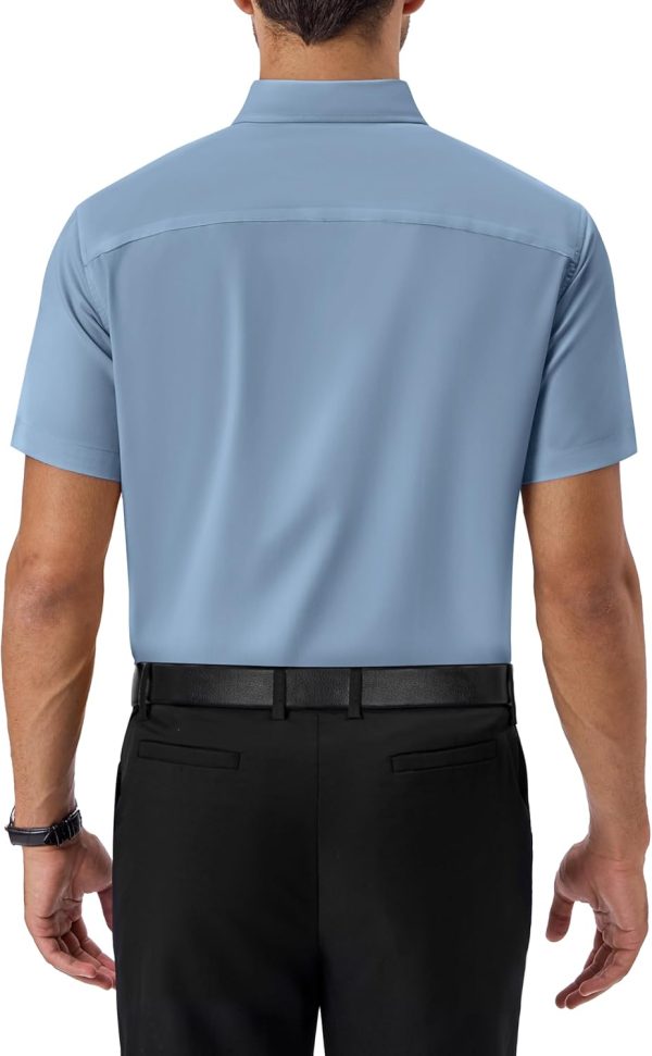 Alimens & Gentle Mens Short Sleeve Dress Shirts Regular Fit Stretch Wrinkle-Resistant Button Down Shirts - Image 104