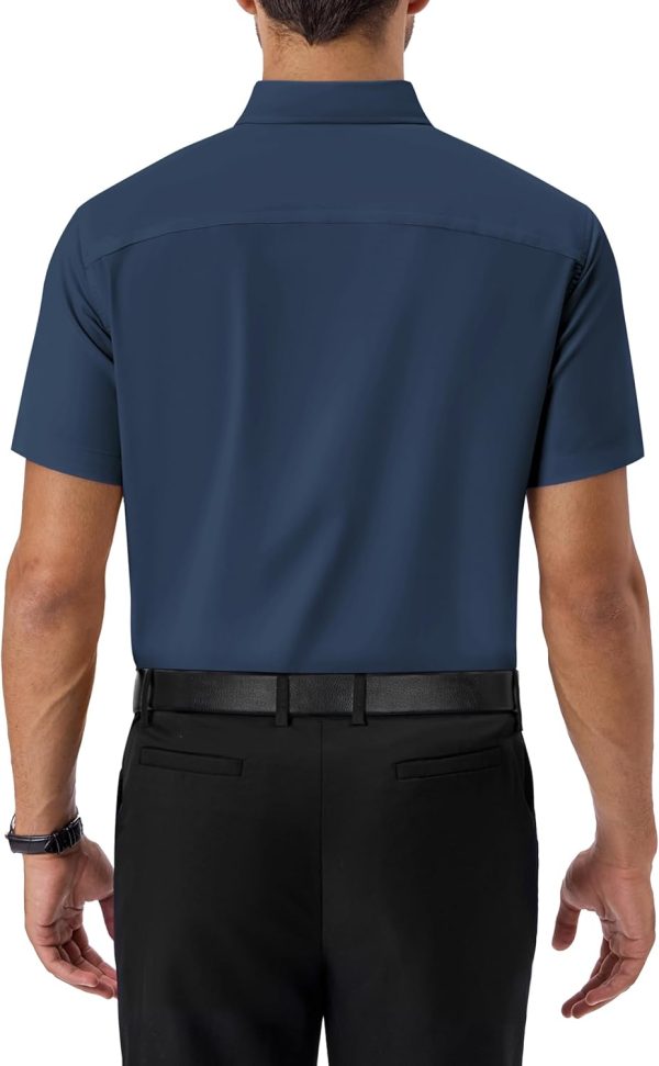 Alimens & Gentle Mens Short Sleeve Dress Shirts Regular Fit Stretch Wrinkle-Resistant Button Down Shirts - Image 110