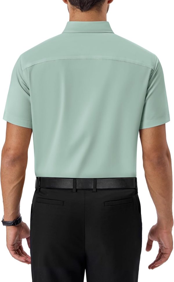 Alimens & Gentle Mens Short Sleeve Dress Shirts Regular Fit Stretch Wrinkle-Resistant Button Down Shirts - Image 116