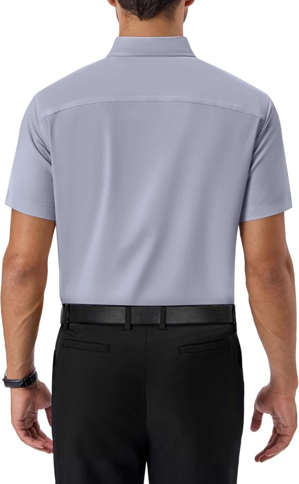 Alimens & Gentle Mens Short Sleeve Dress Shirts Regular Fit Stretch Wrinkle-Resistant Button Down Shirts - Image 122