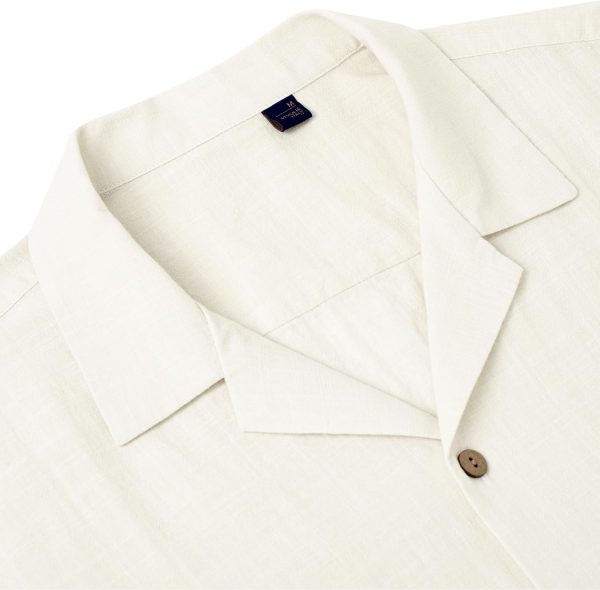 Alimens & Gentle Cuban Linen Shirts for Men Short Sleeve Button Down Shirt Cotton Summer Beach Camp Vacation Hawaiian Shirts - Image 4