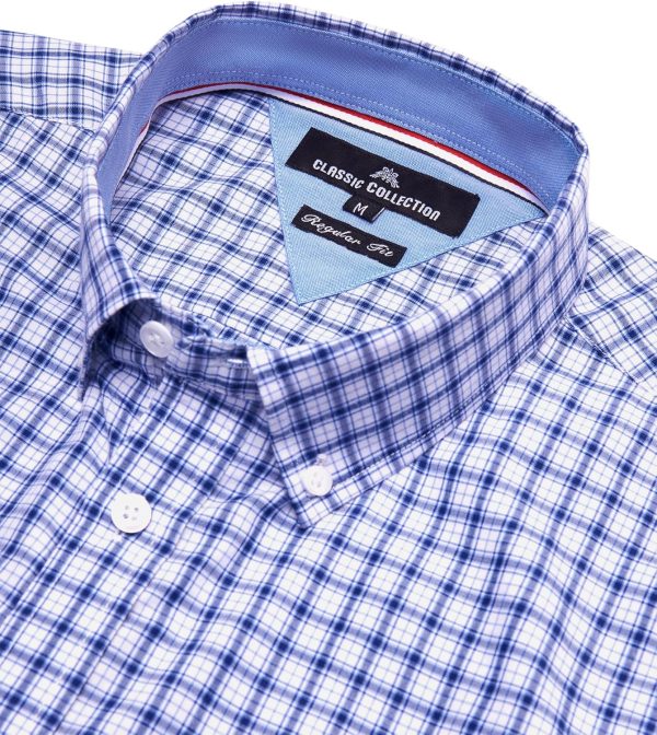 Alimens & Gentle Mens Plaid Short Sleeve Button Down Shirts Cotton Regular Fit Casual Gingham Shirts - Image 2