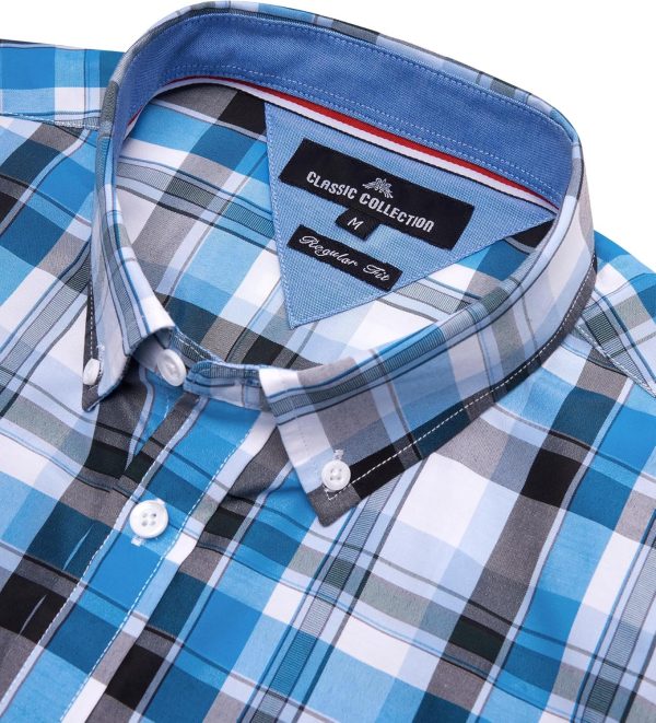 Alimens & Gentle Mens Plaid Short Sleeve Button Down Shirts Cotton Regular Fit Casual Gingham Shirts - Image 8