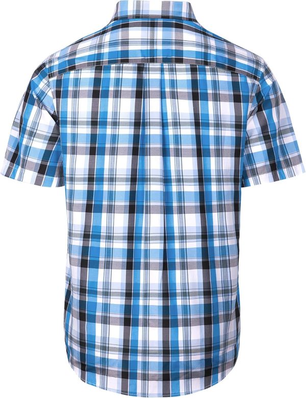 Alimens & Gentle Mens Plaid Short Sleeve Button Down Shirts Cotton Regular Fit Casual Gingham Shirts - Image 12