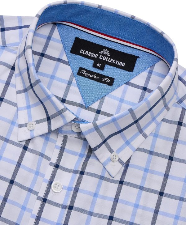 Alimens & Gentle Mens Plaid Short Sleeve Button Down Shirts Cotton Regular Fit Casual Gingham Shirts - Image 14