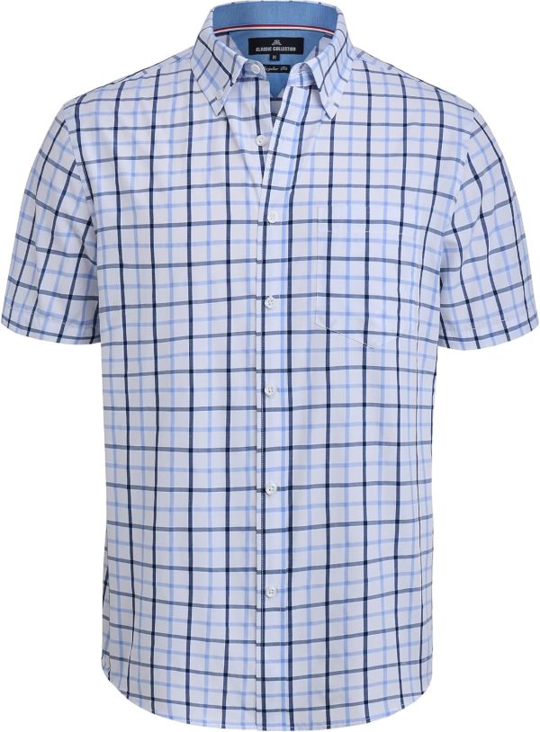 Alimens & Gentle Mens Plaid Short Sleeve Button Down Shirts Cotton Regular Fit Casual Gingham Shirts - Image 17