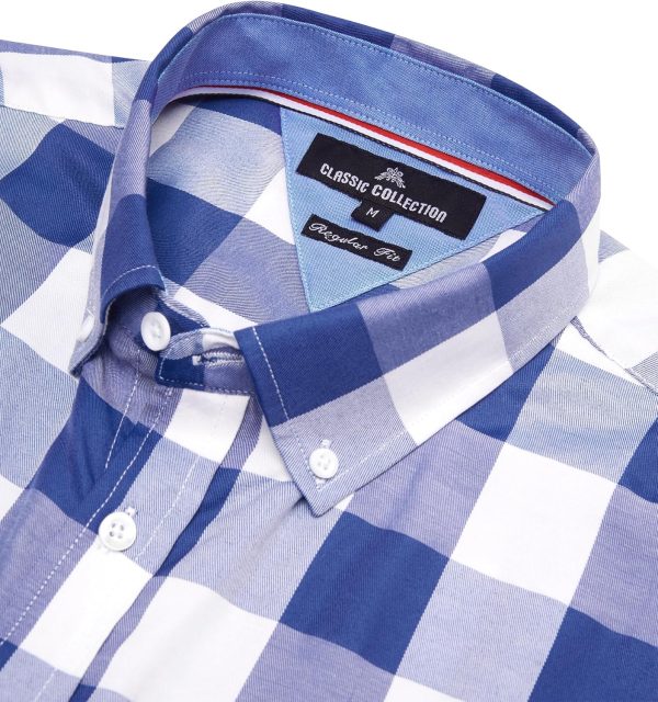 Alimens & Gentle Mens Plaid Short Sleeve Button Down Shirts Cotton Regular Fit Casual Gingham Shirts - Image 20