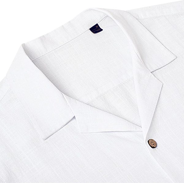 Alimens & Gentle Cuban Linen Shirts for Men Short Sleeve Button Down Shirt Cotton Summer Beach Camp Vacation Hawaiian Shirts - Image 109