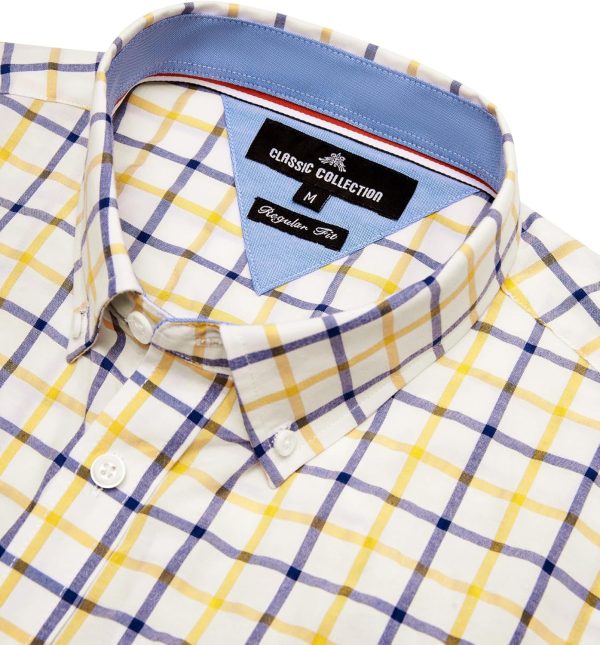 Alimens & Gentle Mens Plaid Short Sleeve Button Down Shirts Cotton Regular Fit Casual Gingham Shirts - Image 26