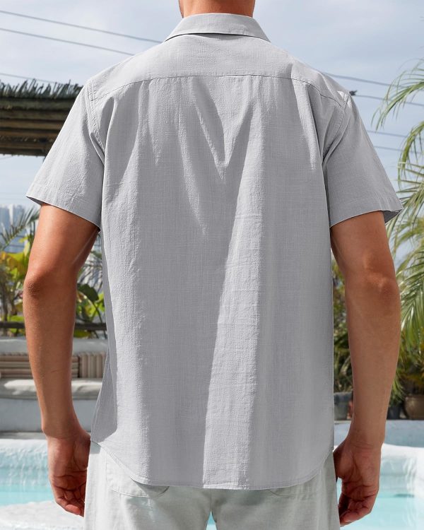 Alimens & Gentle Cuban Linen Shirts for Men Short Sleeve Button Down Shirt Cotton Summer Beach Camp Vacation Hawaiian Shirts - Image 127
