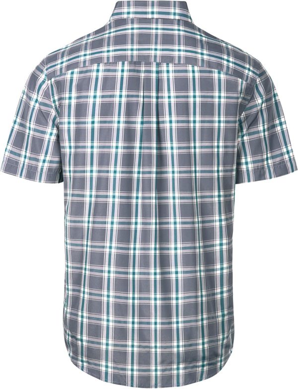 Alimens & Gentle Mens Plaid Short Sleeve Button Down Shirts Cotton Regular Fit Casual Gingham Shirts - Image 42