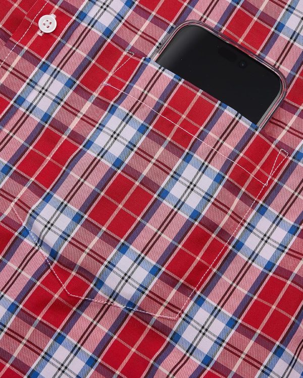 Alimens & Gentle Mens Plaid Short Sleeve Button Down Shirts Cotton Regular Fit Casual Gingham Shirts - Image 57