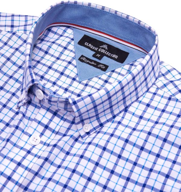 Alimens & Gentle Mens Plaid Short Sleeve Button Down Shirts Cotton Regular Fit Casual Gingham Shirts - Image 62
