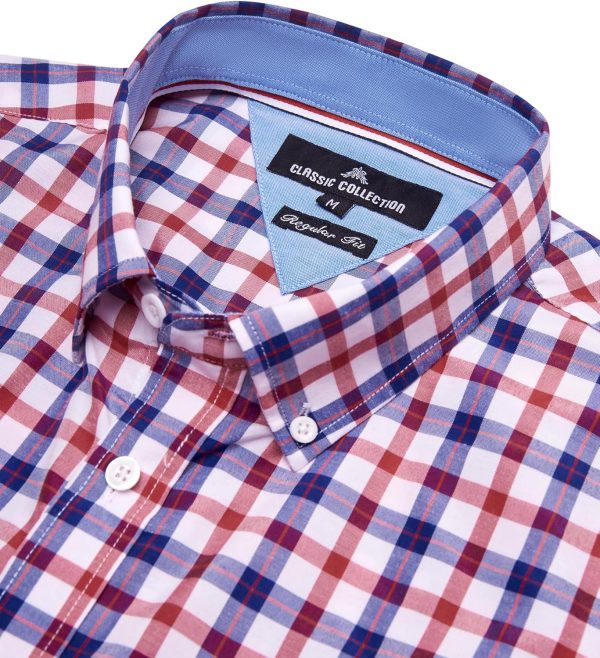 Alimens & Gentle Mens Plaid Short Sleeve Button Down Shirts Cotton Regular Fit Casual Gingham Shirts - Image 68