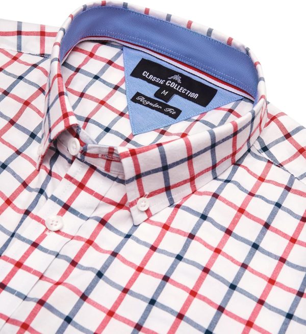 Alimens & Gentle Mens Plaid Short Sleeve Button Down Shirts Cotton Regular Fit Casual Gingham Shirts - Image 74