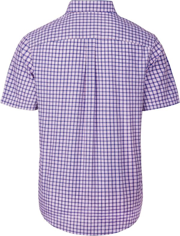 Alimens & Gentle Mens Plaid Short Sleeve Button Down Shirts Cotton Regular Fit Casual Gingham Shirts - Image 84