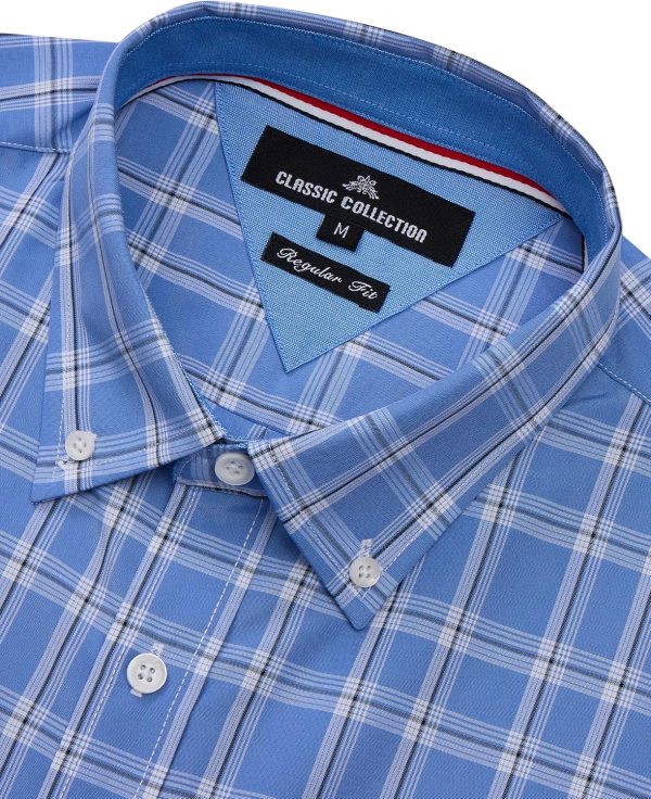 Alimens & Gentle Mens Plaid Short Sleeve Button Down Shirts Cotton Regular Fit Casual Gingham Shirts - Image 92