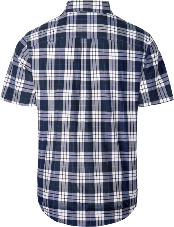 Alimens & Gentle Mens Plaid Short Sleeve Button Down Shirts Cotton Regular Fit Casual Gingham Shirts - Image 108