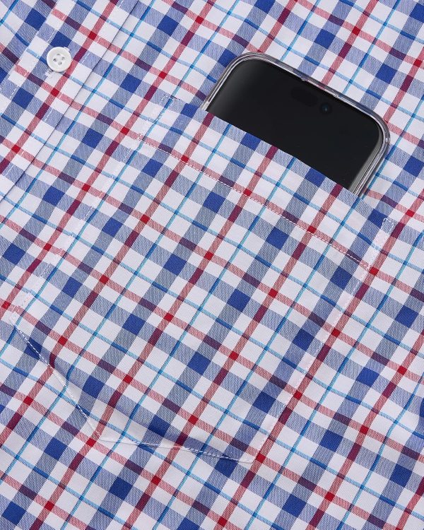 Alimens & Gentle Mens Plaid Short Sleeve Button Down Shirts Cotton Regular Fit Casual Gingham Shirts - Image 117