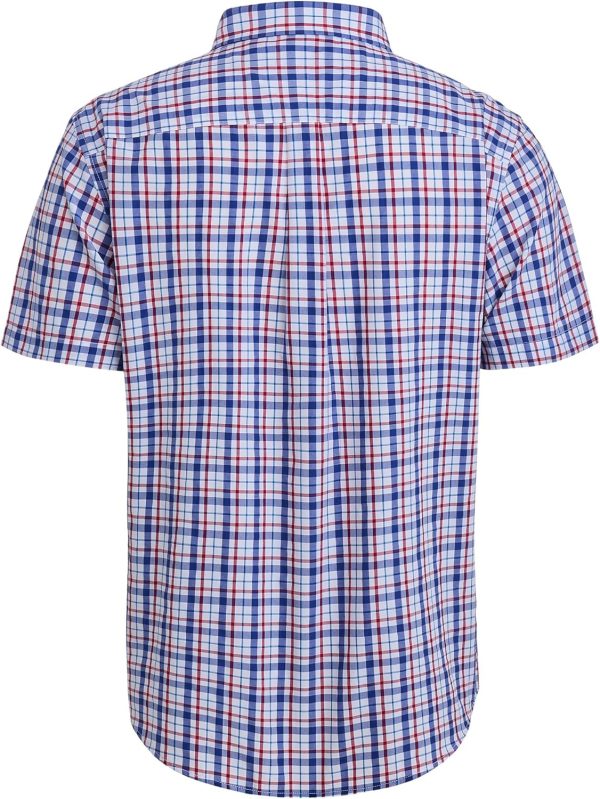 Alimens & Gentle Mens Plaid Short Sleeve Button Down Shirts Cotton Regular Fit Casual Gingham Shirts - Image 120