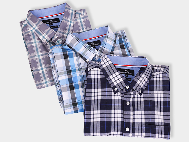 Mens Plaid Short Sleeve
