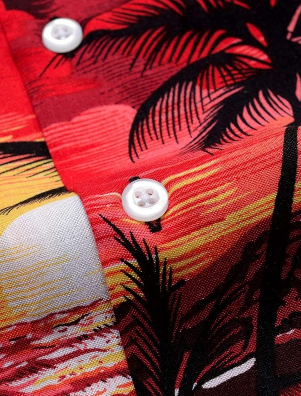 Alimens & Gentle Hawaiian Shirt for Men Summer Beach Casual Short Sleeve Button Down Shirts Printed Tropical Vacation Shirts - Image 5