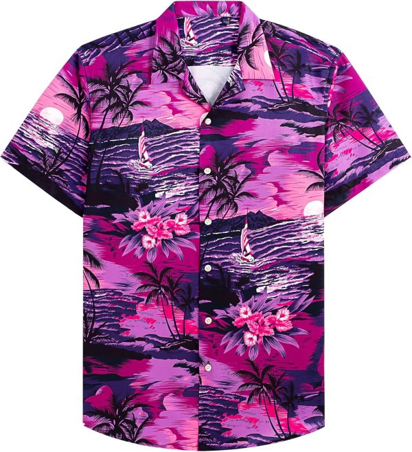 Alimens & Gentle Hawaiian Shirt for Men Summer Beach Casual Short Sleeve Button Down Shirts Printed Tropical Vacation Shirts - Image 13