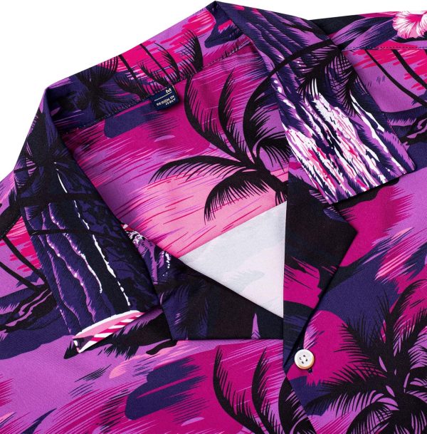 Alimens & Gentle Hawaiian Shirt for Men Summer Beach Casual Short Sleeve Button Down Shirts Printed Tropical Vacation Shirts - Image 14