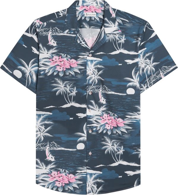 Alimens & Gentle Hawaiian Shirt for Men Summer Beach Casual Short Sleeve Button Down Shirts Printed Tropical Vacation Shirts - Image 17