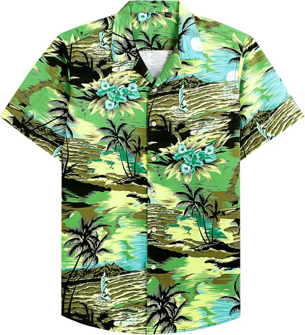 Alimens & Gentle Hawaiian Shirt for Men Summer Beach Casual Short Sleeve Button Down Shirts Printed Tropical Vacation Shirts - Image 21