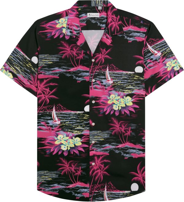 Alimens & Gentle Hawaiian Shirt for Men Summer Beach Casual Short Sleeve Button Down Shirts Printed Tropical Vacation Shirts - Image 25
