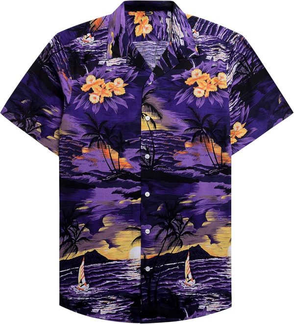 Alimens & Gentle Hawaiian Shirt for Men Summer Beach Casual Short Sleeve Button Down Shirts Printed Tropical Vacation Shirts - Image 41