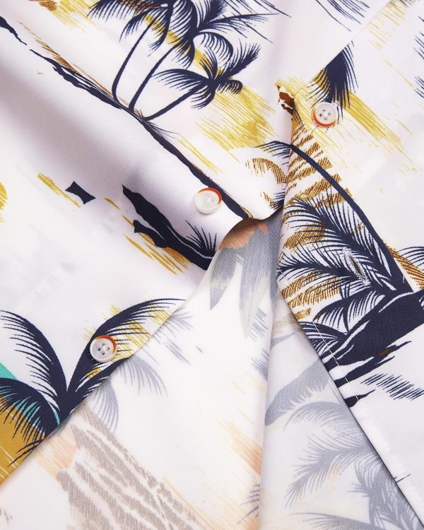 Alimens & Gentle Hawaiian Shirt for Men Summer Beach Casual Short Sleeve Button Down Shirts Printed Tropical Vacation Shirts - Image 49