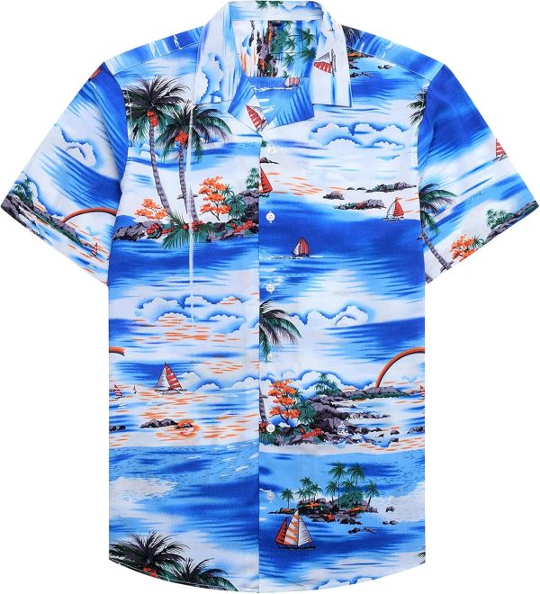 Alimens & Gentle Hawaiian Shirt for Men Summer Beach Casual Short Sleeve Button Down Shirts Printed Tropical Vacation Shirts - Image 51